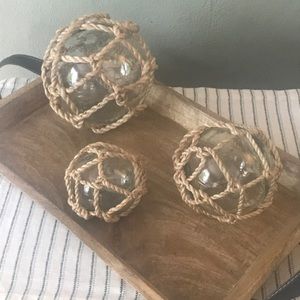 Decorative glass float set of 3